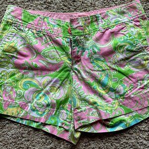 Lilly Pulitzer HTF RARE Boutique shorts Sz 8 Callahan Pink Green